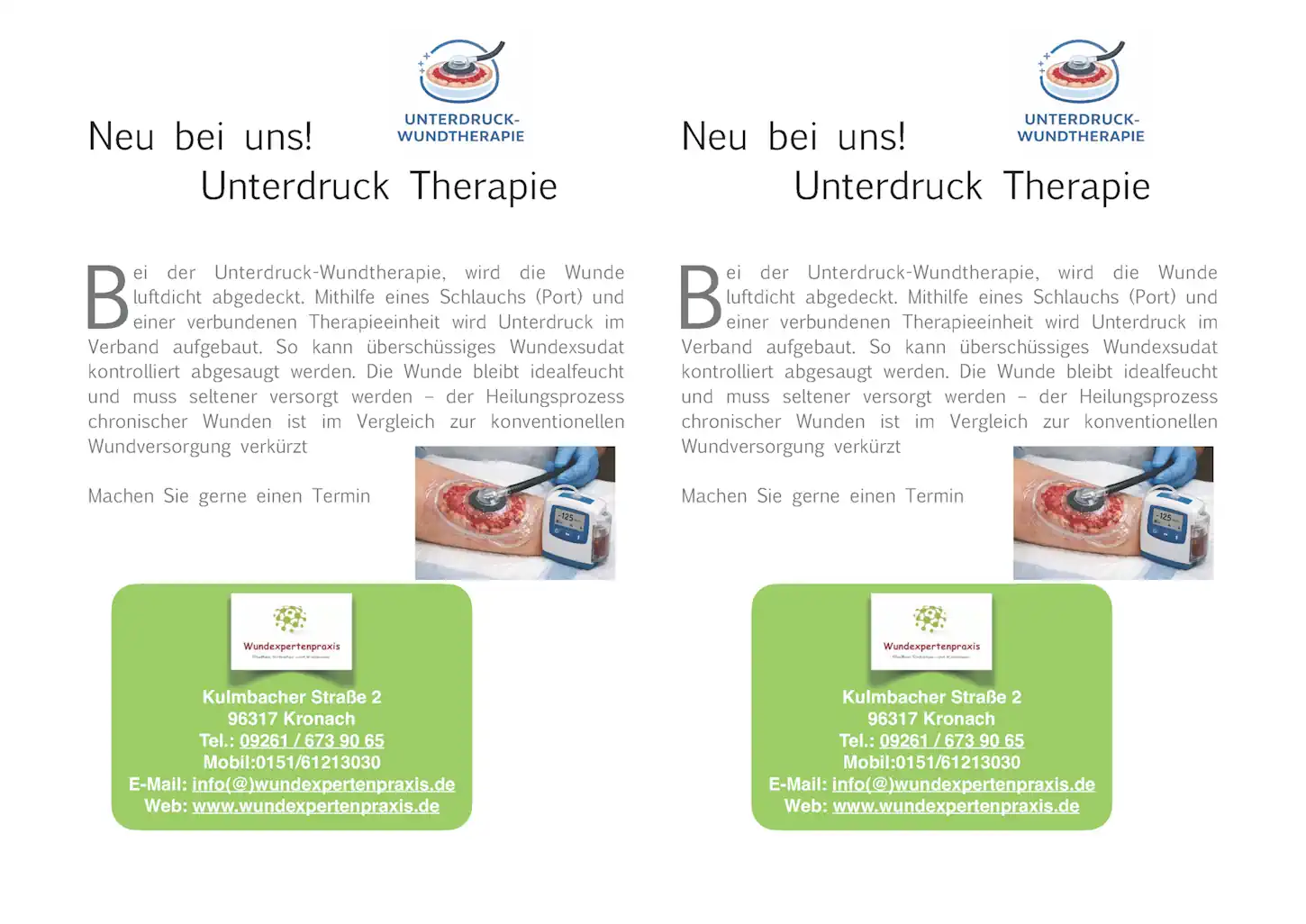 Unterdruck-Wundtherapie